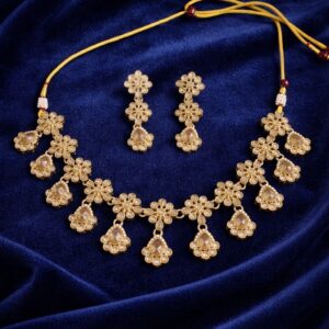 Gold choker necklace set