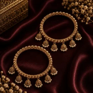 Gold Kundan Jhumki bangles