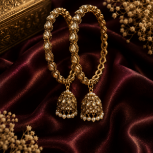 Single Jhumki gold bangles