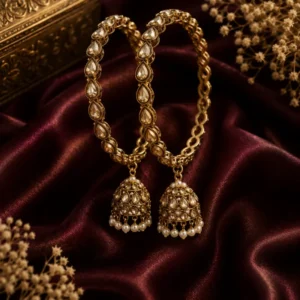 Single Jhumki gold bangles